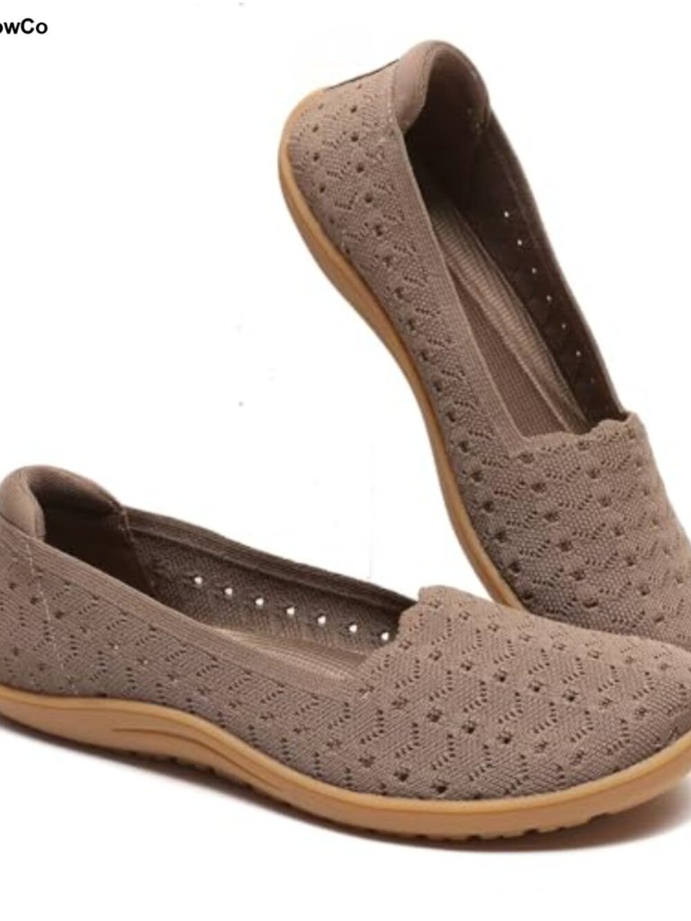Wide Toe Box Ballet Flats Women's Knit Walking Shoes